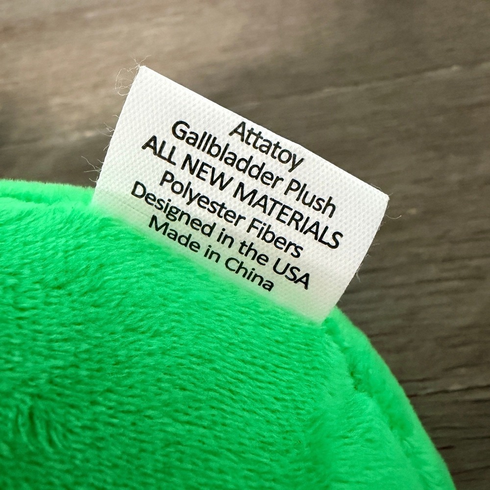Attatoy Gallbladder Plush, Body Organ‎ Stuffed Toy Complete with Gallstones NWT - Picture 4 of 6